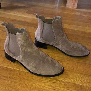 Tan suede booties